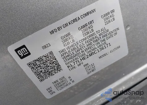 2024 Chevrolet Trax Fwd Lt from USA, damaged, VIN KL77LHE24RC136171